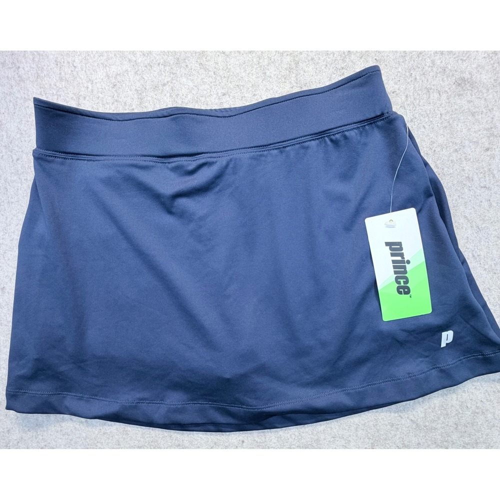 Prince Match Knit Skort Womens Medium Navy Blue Tennis Internal Ball Pocket NWT